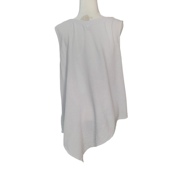 Oh My Gauze Light Gray Allie Cotton Top Asymmetrical Lagenlook Lightweight L XL - Picture 7 of 11